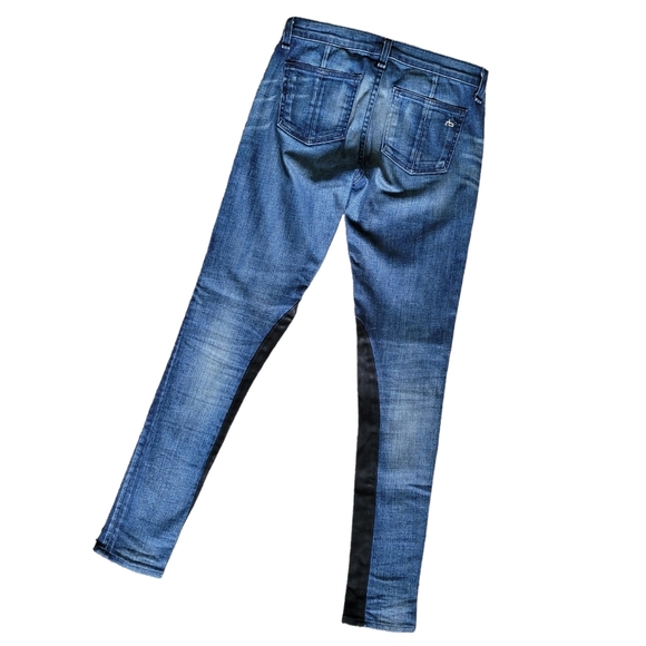 Rag & Bone Jodhpur Leather Panel Skinny Jeans in Chester - Picture 2 of 10